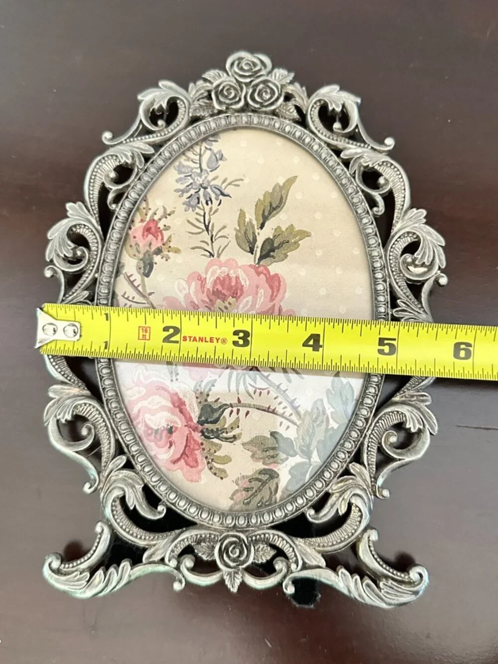 Vintage Oval Ornate Easel Picture Floral Frame Rococo
